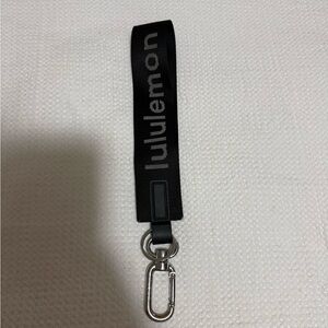 Lululemon Black Strap Keychain with Silver Clasp
